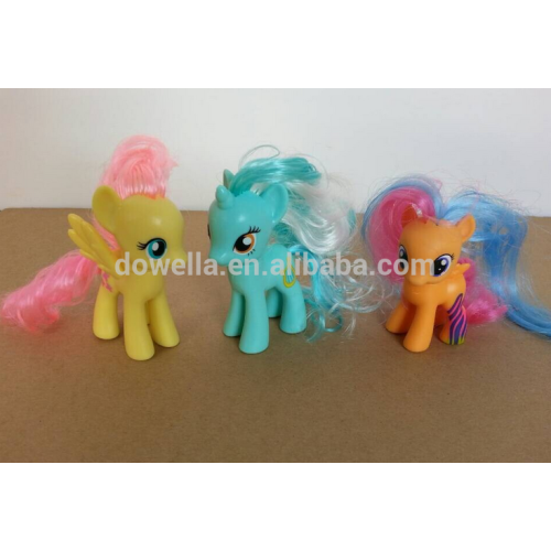 Hot sell cute 3D pony toy with hair